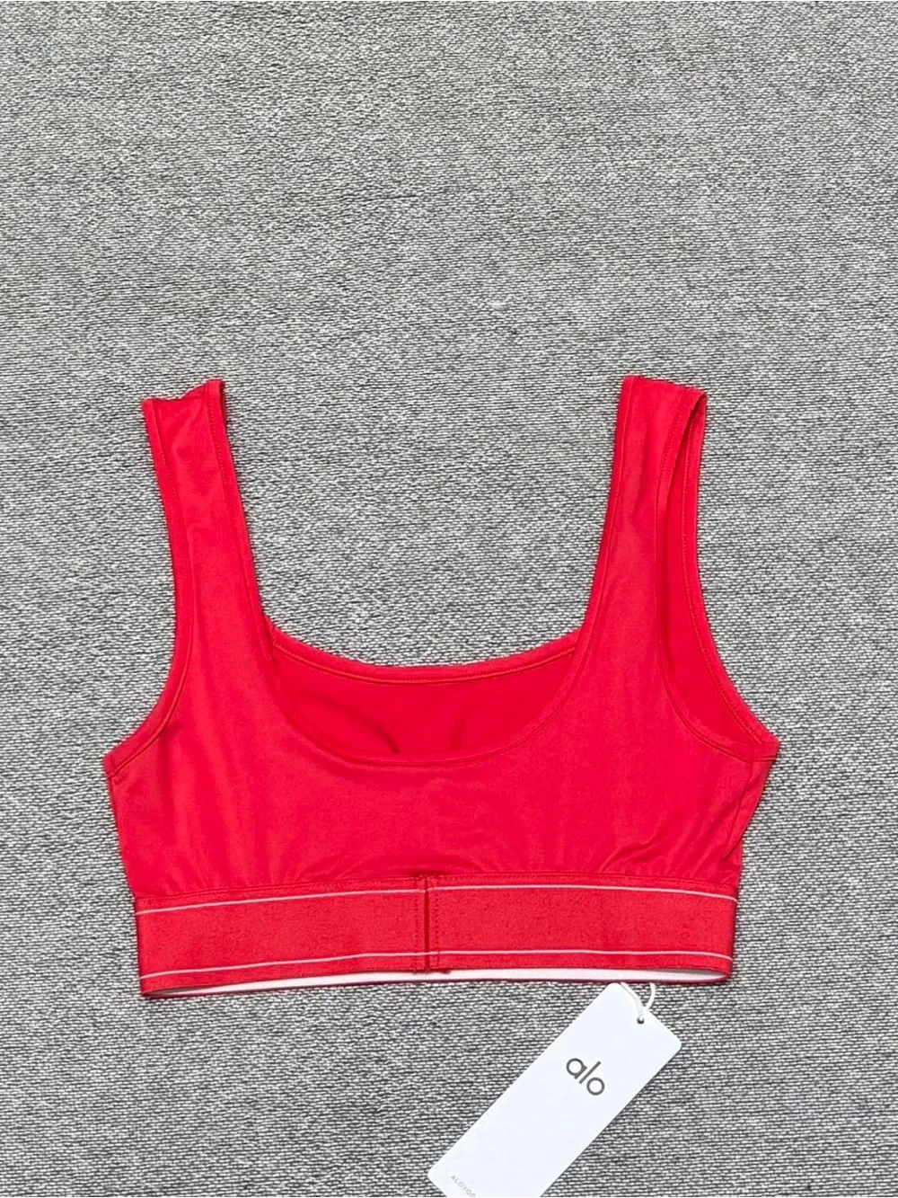 ALO Yoga Red Crop Sports Bra & Wide Leg Pants Set